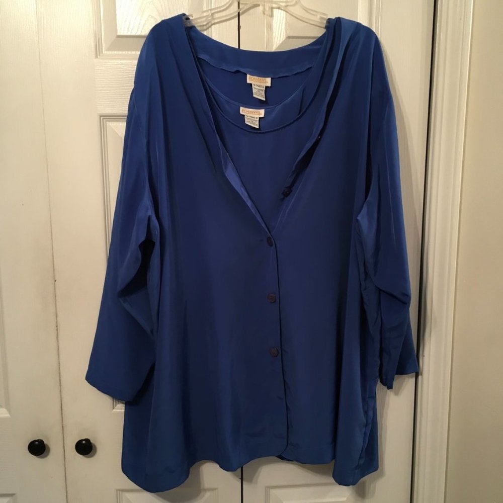Roamans Sheer Blouse And Tank